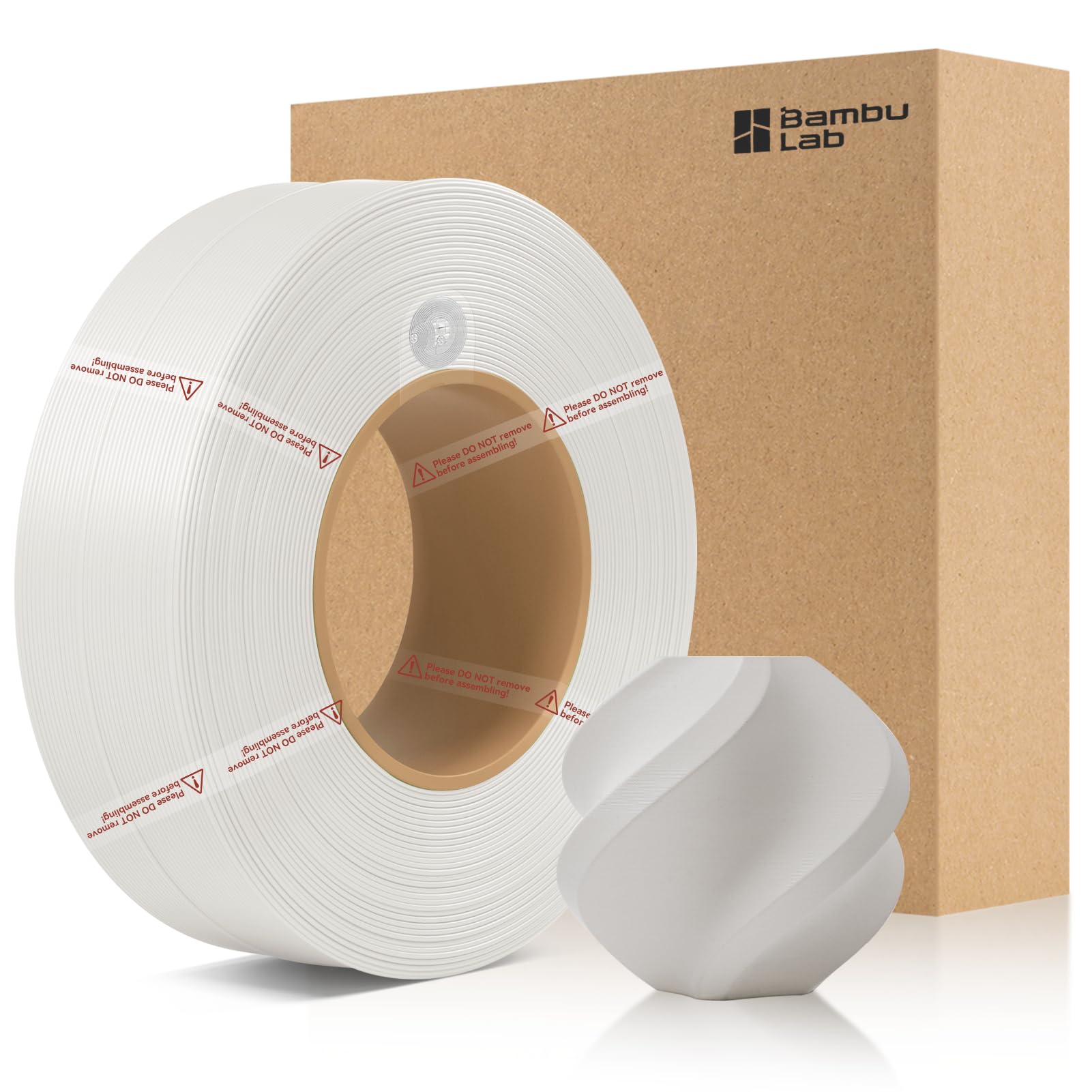Photo 1 of 3DTOOLS Bamboo1.75MM PLA Matte Refill Filament High Toughness High Speed &Easy Printing Eco Friendly with RFID for Bambu Lab A1,X1,P1 AMS 1KG +/- 0.03mm (Without Spool) (Ivory White 11100)