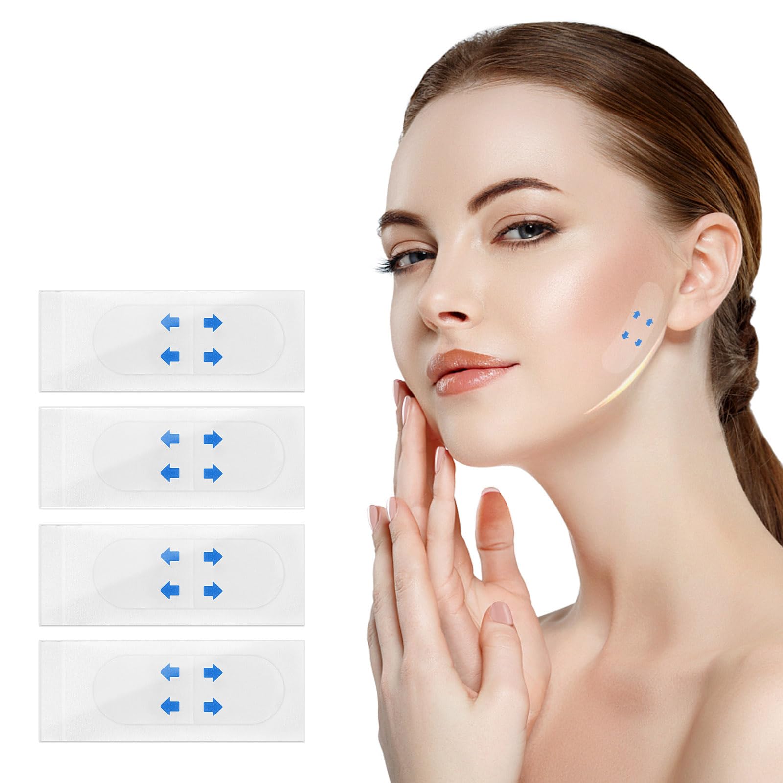 RISSING Face Tape Lifting Invisible, Invisible Jawline Shaper or Chin strap for Double Chin, Instant Face Tape Lift Tool for Makeup, 120 pcs