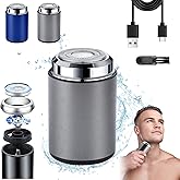 Mini Electric Shaver, Portable Mini Electric Shaver, Pocket Size MiniElectricShaver for Men, USB Rechargeable Waterproof ShaverElectric Beard Trimmer for Home, Car, Office, Business Trip (Gray)