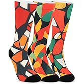 Magifuls Wild & Playful Crew Socks 3-Pack - Snake/Leopard/Rainbow Prints for Men & Women One Size