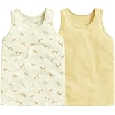 WATOCHE Boys Tank Tops Quick Dry Mesh 2 Pack 100% Cotton Summer Vests for Toddler 2-6 Years