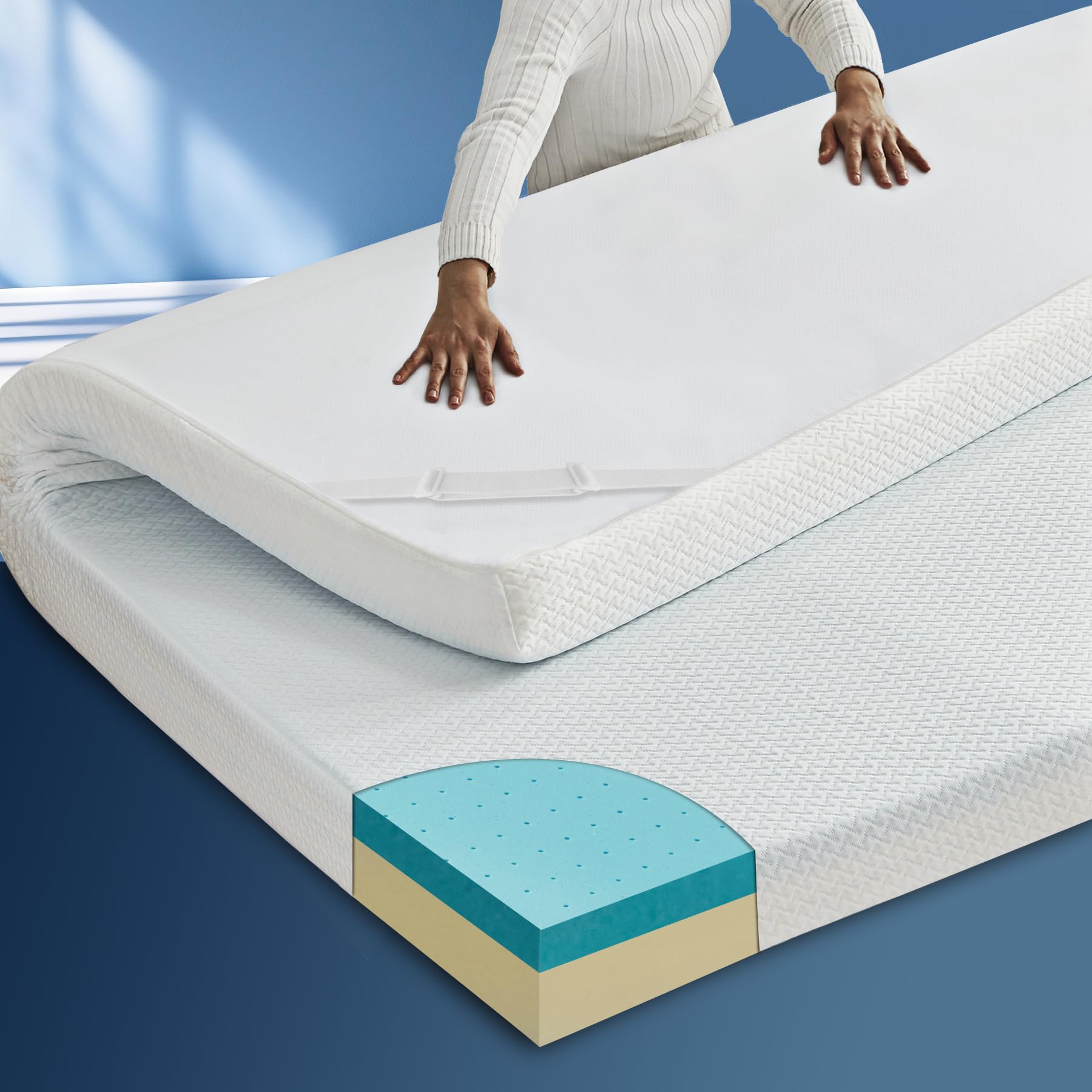 Photo 1 of BedLuxury 3 Inch Cooling Gel Memory Foam Mattress Topper King