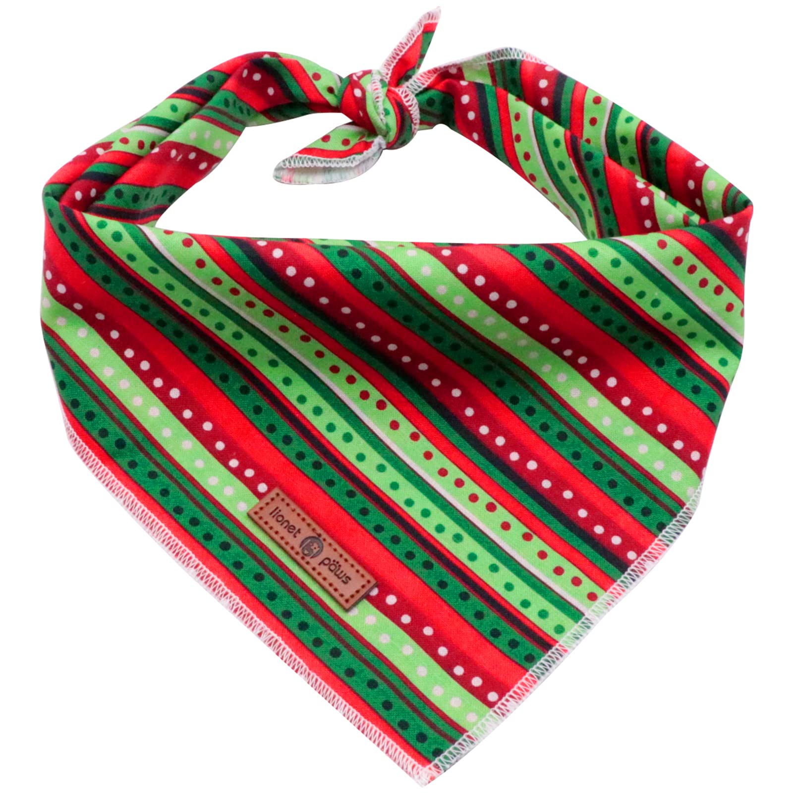 Lionet Paws Christmas Dog Bandana for Small Medium Large Dogs, Cat Dog Kerchief Red Green Dog Triangle Bibs Scarf for Girl Boy Gift