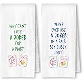ArtisaEura Funny Mahjong Lovers Gifts Kitchen Towels Set of 2, Mahjong Gifts for Women Dish Tea Towels for Kitchen Decor, Joker Mah Jong Player Decorative Hand Towel, 16x24 Inches