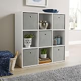 Home Source 9 Shelf Cube Bookcase White Storage Display Unit 90x30x90 cm view 1