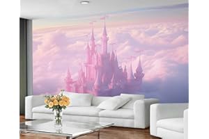 FELIAOQ - Princess Castle Wallpaper, Pink Castle Mural, Fantasy Wonderland Poster Mural Wallpaper for Living Room Bedroom Dec