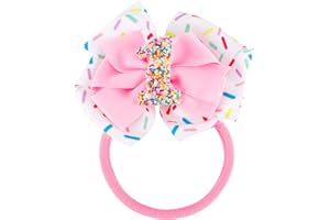 Exacoo First Birthday Decorations for Girl - Pink Hair Bows for Girls - Cute Ice Cream Girls Bows for Hair - 1st Birthday Girl Gifts - Sweet One Birthday Party Decorations - Outfit Accessory