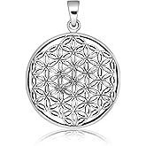WithLoveSilver Sterling Silver 925 Celtic Round Cut Out Flower of Life Pendant