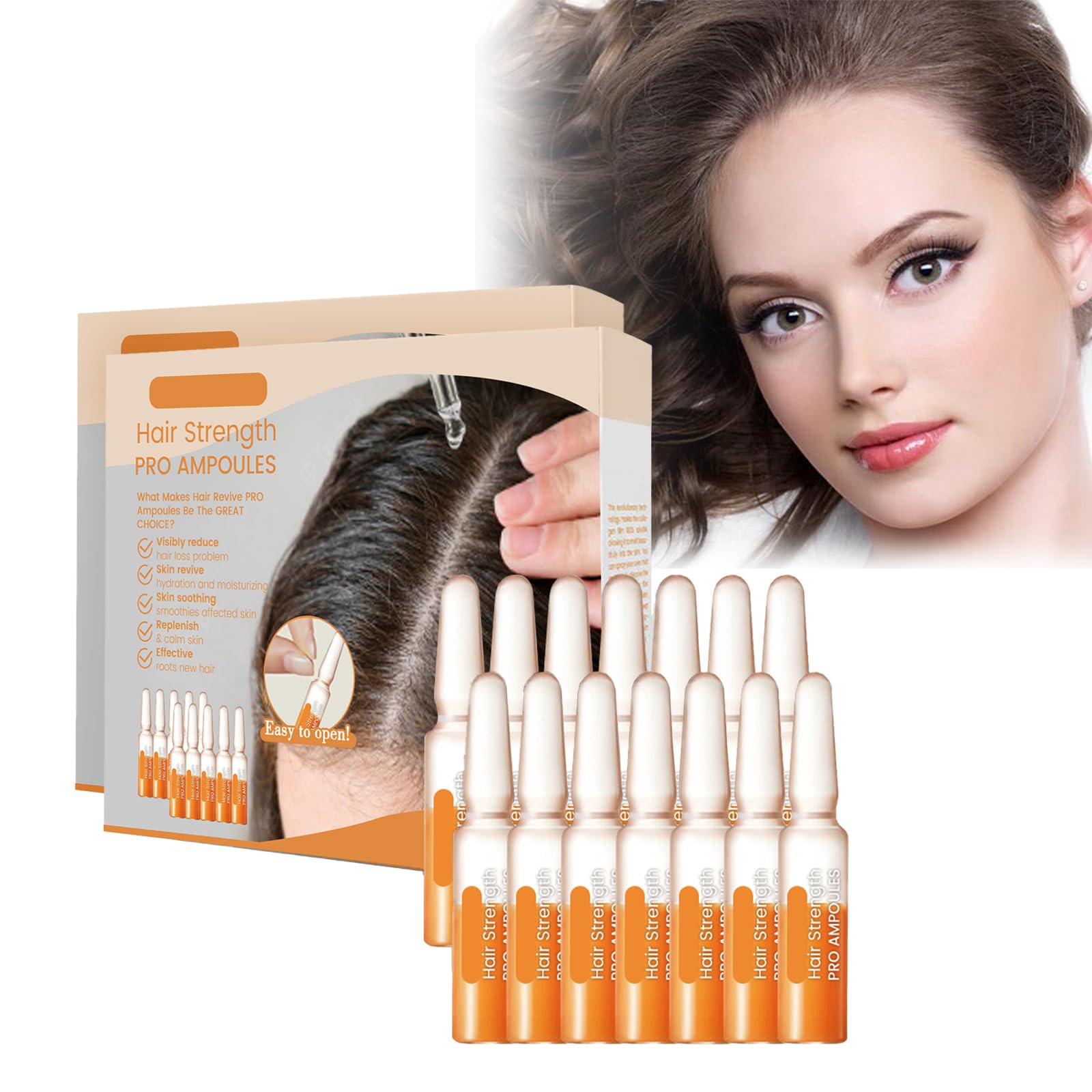Hair Strength Ampoules Hair Growth Serum, Hair Ampoules Deep Conditioning Treatment Serum for Thicker Longer Fuller Healthier Hair