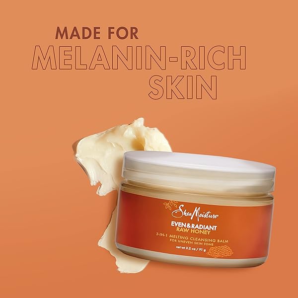 SHEAMOISTURE EVEN AND RADIANT FACE CLEANSER FOR UNEVEN SKIN TONE AND DARK SPOTS 3-IN-1 CLEANSING BALM WITH RAW HONEY 3.2 OZ