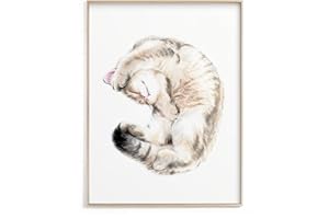 Triple Studio Cuddly Cat Art Print - Original Watercolor Painting, British Shorthair, Perfect Gift for Cat Lovers, Signed by 