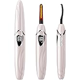 EYECURL Heated Eyelash Curler, S600 Heated Lash Curler, Accurate Temperature Control Electric Eyelash Curler Heated - Intelligent Power Off, Natural Long Lasting Makeup - Primrose Pink/Silver