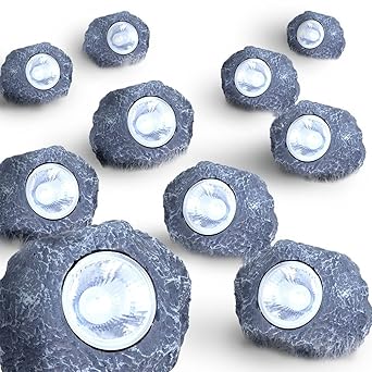 lampe solaire imitation pierre