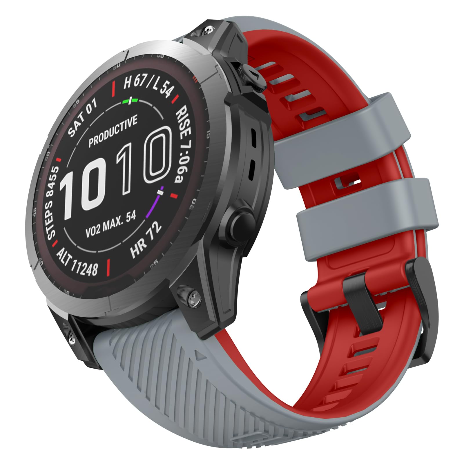 OVERSTEP for Fenix 7X/Fenix 6X/Fenix 5X, 26mm Silicone Watch Band Sport for Epix Pro 51mm/Fenix 7X Pro/Fenix 6X Gps/Fenix 5X Plus