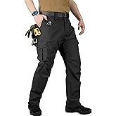 OCANXUE Work Pants for Men Stretch Ripstop Cargo Pants Lightweight Water Resistant Tactical Pants with 8 Pockets No Belt