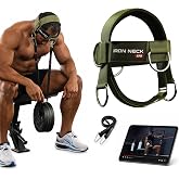 Iron Neck Alpha Neck Trainer - Exercise &amp; Workout Equipment | Versatile Neck Exerciser, Strengthener, Trainer with Adjustable Head and Chin Strap, Portable Head Harness for Weight Lifting