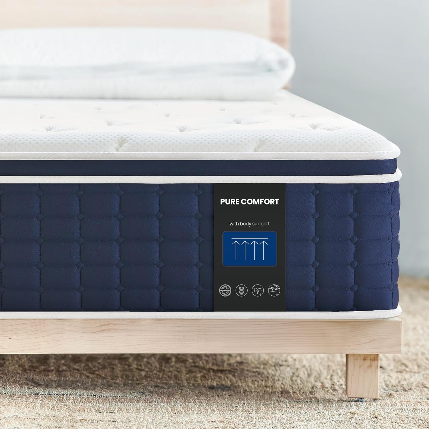 Photo 1 of *HEAVY* *FACTORY SEALED* Coolvie Full Size Mattress 14 Inch, Hybrid Soft Medium Plush Mattresses with Gel Memory Foam for Adaptive Support and Pressure Relief, Cloud-Like Sleep Bed in A Box for Silent, 100-Night Trial