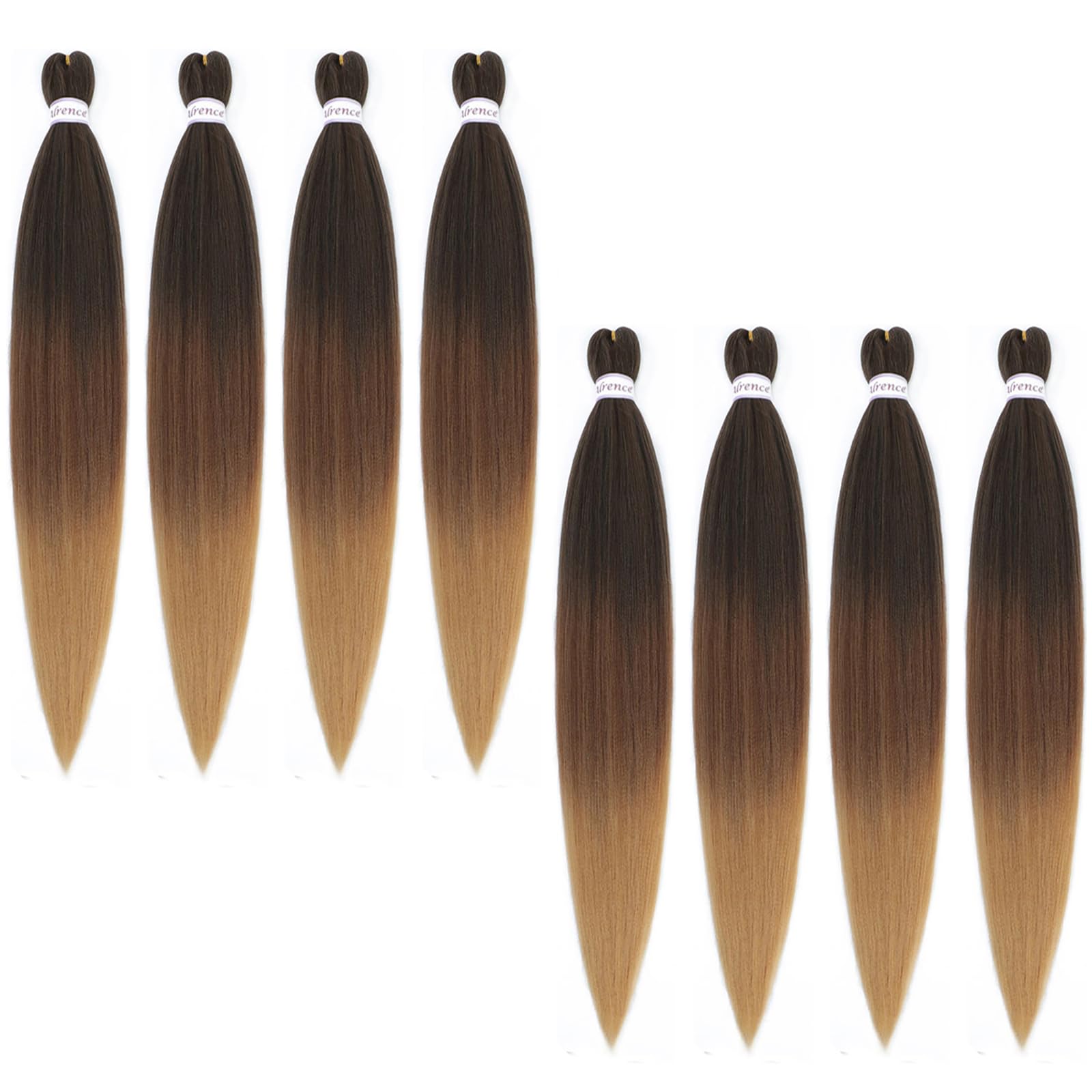 Photo 1 of Alrence Pre Stretched Braiding Hair Long Braid 32 Inch 8 Packs Professional Braiding Hair Extensions Synthetic Crochet Twist Braids (32 Inch, 1B/30/27)