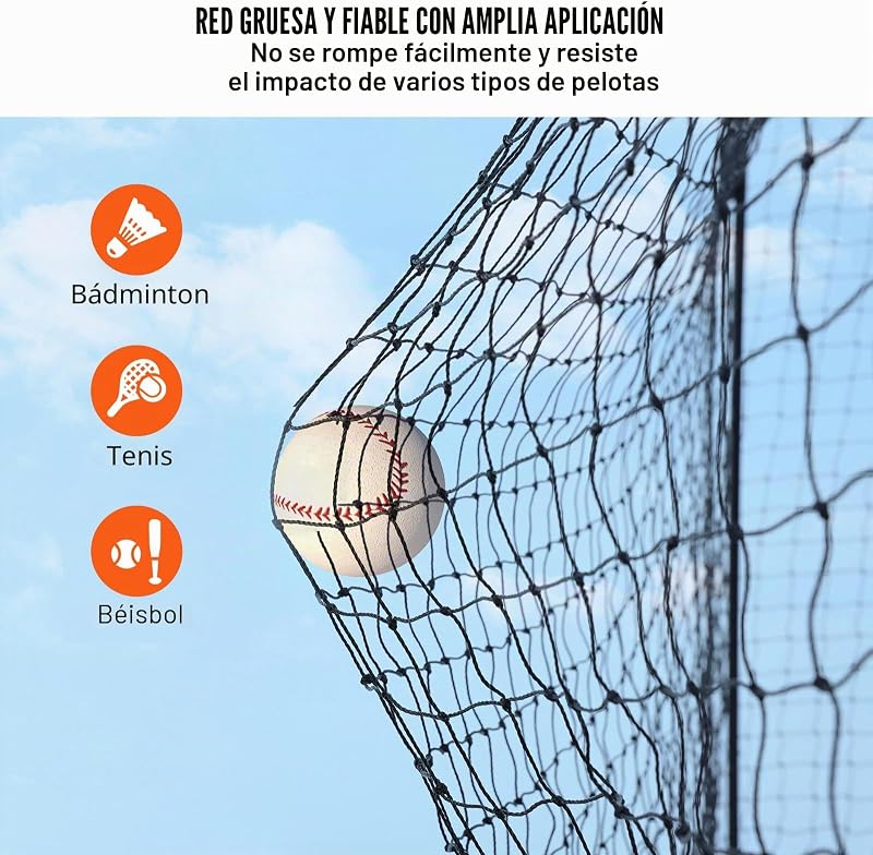 Jaula de rebatidas de basebol de 10,6 m, rede de treino profissional de softball, gaiola portátil com porta e saco de transporte, rede de educação física fechada de alta resistência, rede simples