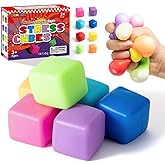24 Pack Squishy Fidget Toys Bulk, Soft Stress Cube Ice Cube Fidget, Fidget Cubes Stress Balls, Slow Rising Squishy Stress Relief Toys for Kids Adults, Classroom Fidgets, Party Favors, Squishies