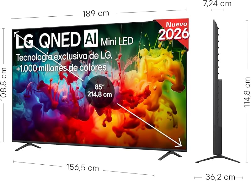 85QNED70B6A - Smart TV QNED MiniLED AI 85" 4K Sin Reflejos 94%, 2026