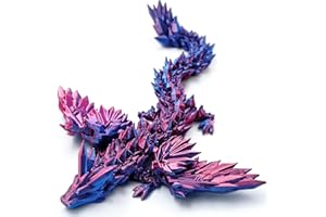 DXLDFKS 3D Printed Purple Dragon with Wings, Articulated Winged Dragon for Home Office Decor & Executive Desk Toys