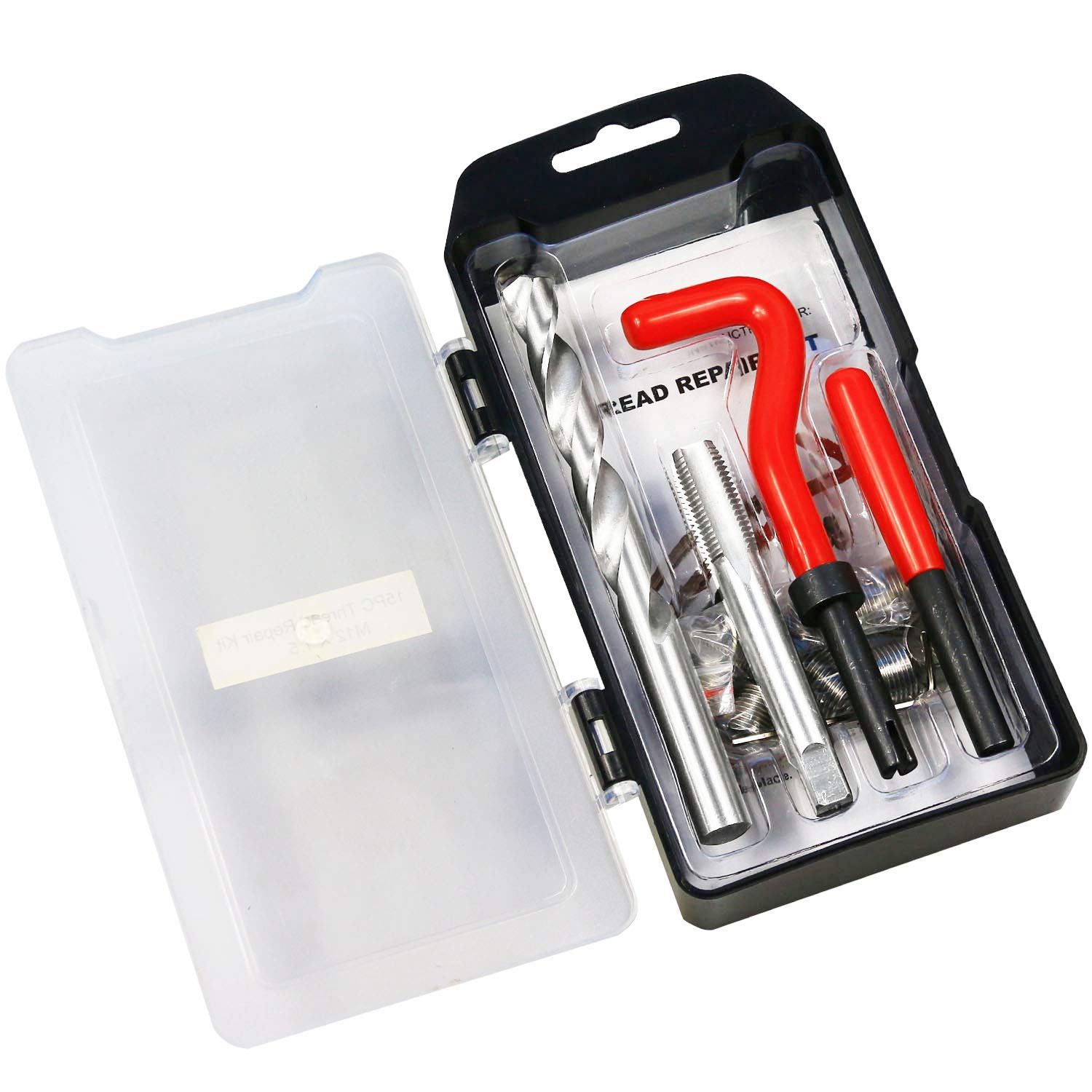 BestsQ Thread Repair Kit, M12 x 1.5mm Metric Thread Repair Insert Kit Compatible Hand Tool Set for Auto Repairing (M12-1.5)