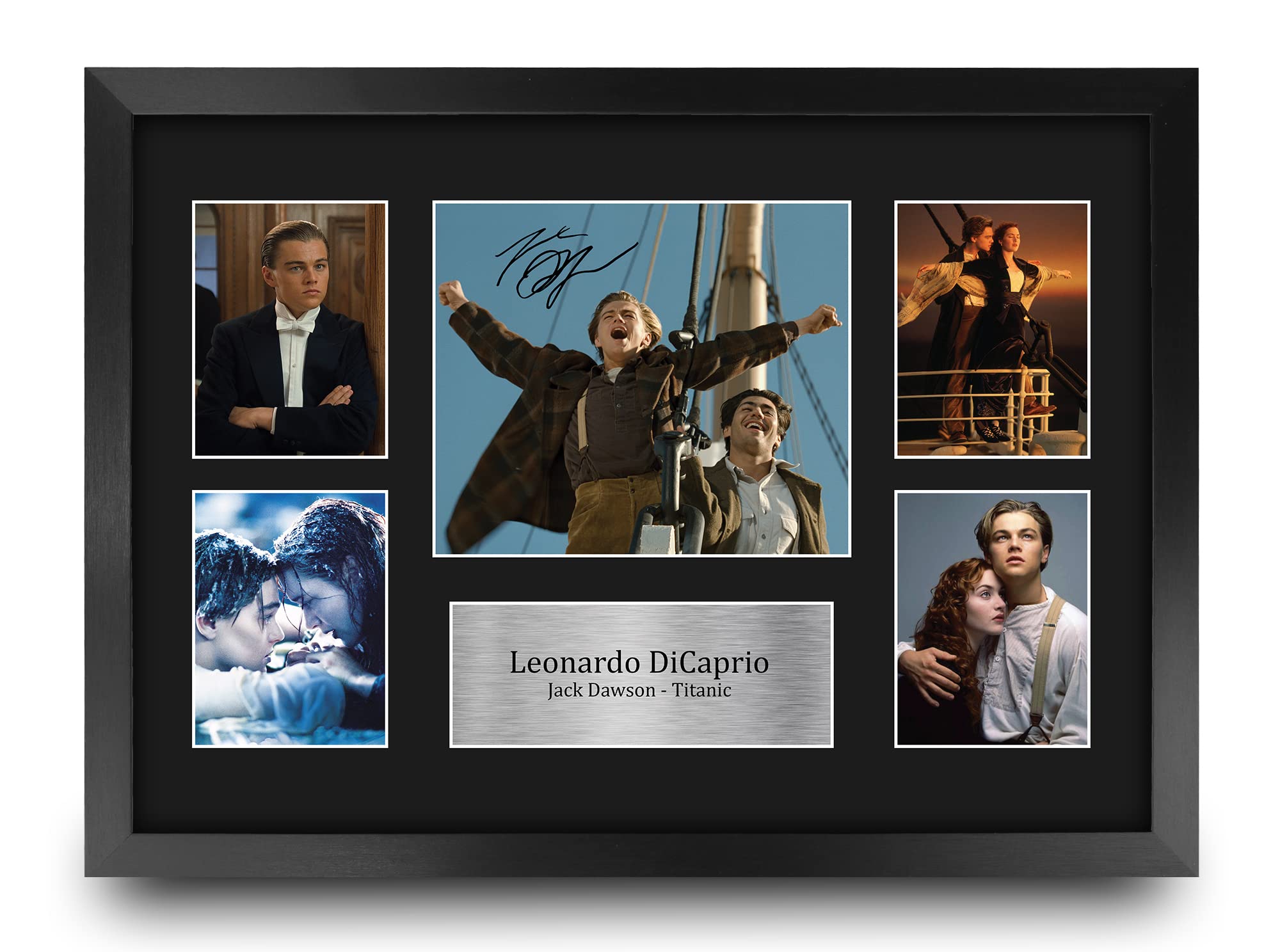 HWC Trading FR A3 Leonardo DiCaprio Titanic Gifts Printed Signed Autograph Picture for Movie Memorabilia Fans - A3 Framed