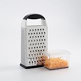 OXO Good Grips Box Grater Silver and Black with Container view 4