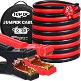 TOPDC 0 Gauge 20 Feet 1000 Amp Heavy Duty Jumper Cables for Car | 20 Feet extra long jumper cables for cars and diesel trucks; includes a case and gloves.