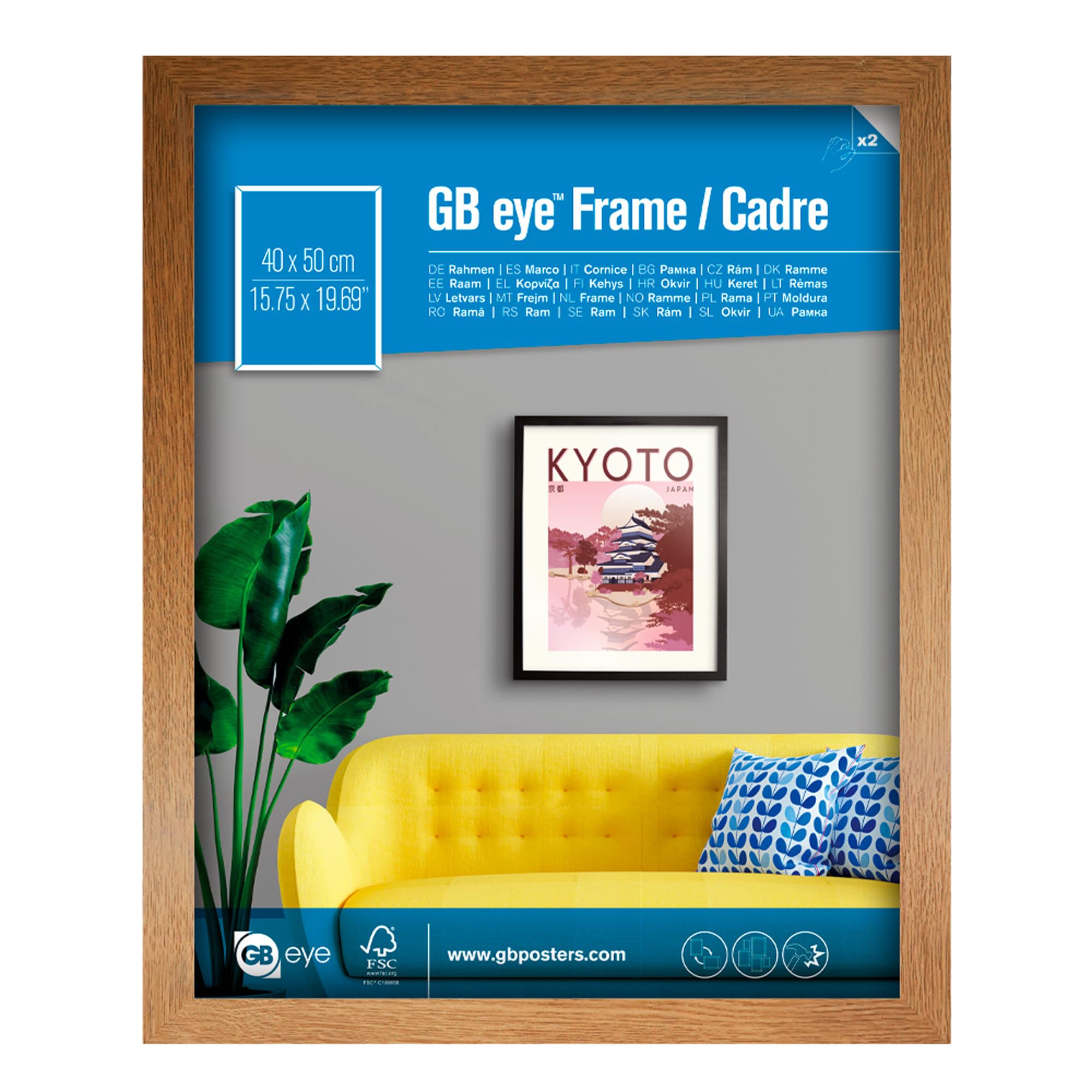 GB eye Contemporary Wooden Oak Picture Frame - Mini - 40 x 50cm