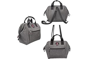 SUPROMOMI Small Diaper Bag Backpack: Mini Tote Diaper Bags for Boy and Girl, Cute Crossbody Toddler Bag for Mom and Kids on Travel,Simple Practical Small Baby Diapers Bag Grey