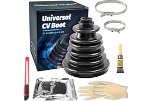 SKCOAUTO CVS18 CV Boot Split Constant Velocity Joint Gaiter Boot，Fits Shaft Size 22mm to 28mm， CV Axle Boot Repair Kit,Includes 2 Stainless Steel CV Boot Clamp, Black