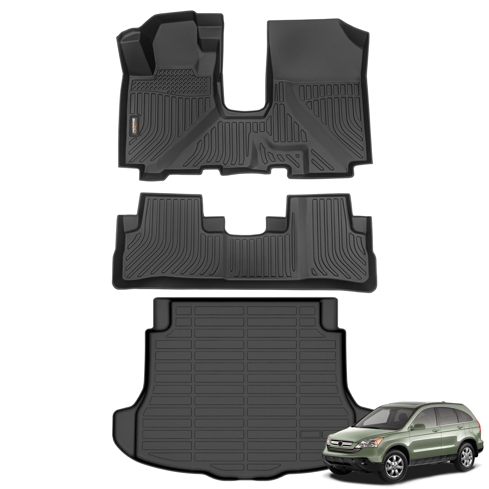Binmotor-Floor Mats & Cargo Liner Set for 2007-2011 Honda CRV, All Weather Mats for CRV, Cargo Mat for Honda CR-V, Waterproof Car Mats for CRV Accessories Image Binmotor-Floor Mats & Cargo Liner Set for 2007-2011 Honda CRV, All Weather Mats for CRV, Cargo Mat for Honda CR-V, Waterproof Car Mats for CRV Accessories Image