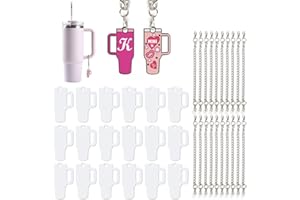 PYD Life Sublimation Charms Accessories for Stanley Yeti Cups White Blanks Aluminum Doudle-sided Printable Thickness 0.05"(1.4mm) for Tumblers with Handle