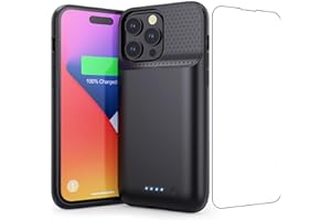 QTshine Battery Case for iPhone 14 Pro Max,14 Plus and 13 pro Max, Real 8600mAh Rechargeable Smart Extended Charging Case, Ultra-Slim Portable Protective Battery Pack (6.7 inch) Black