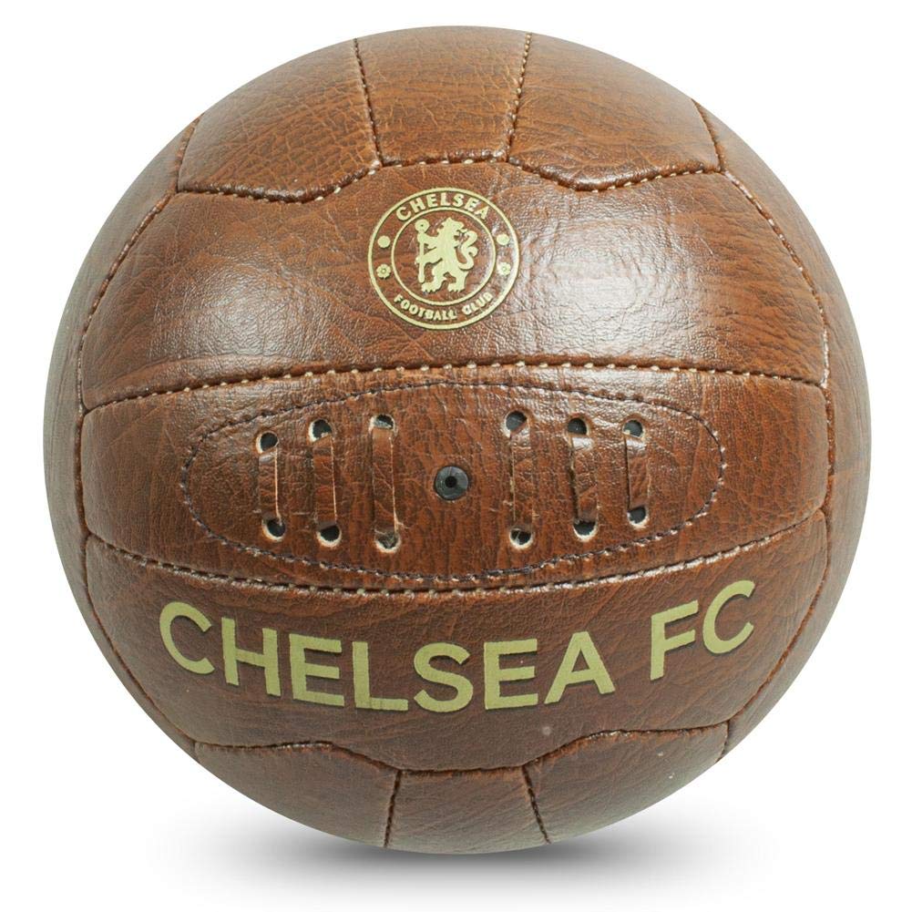 Chelsea FC Brown Faux Leather Retro Design Official Football Size 5 Ball