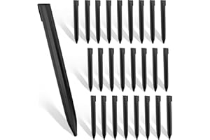 Worth Landscape Edging Stakes, 26Pcs 12Inch Corrugated Metal Garden Stakes Steel Bender Board Anchoring Spikes, Black