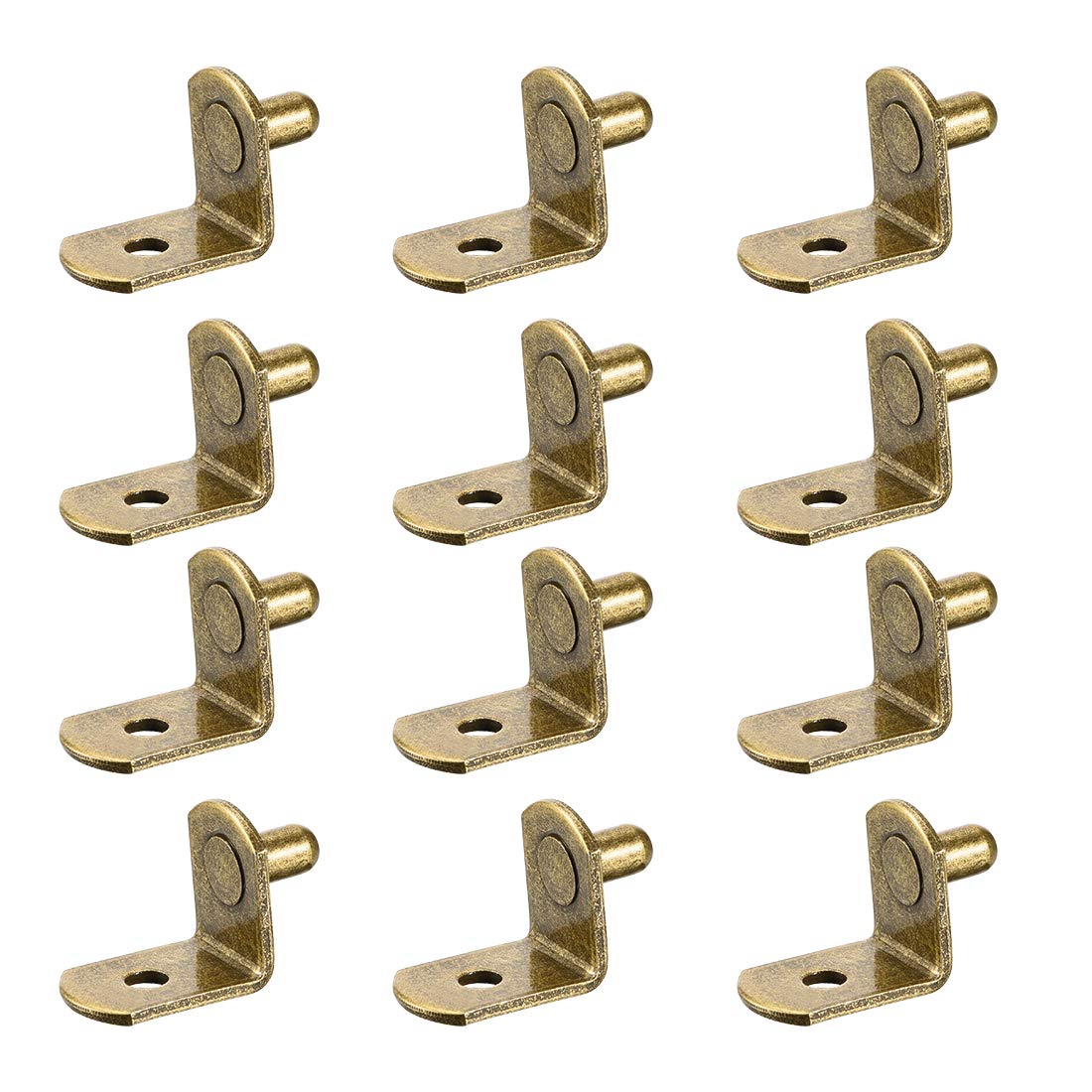 sourcing map Shelf Support Peg,5mm L-Shaped Support, Furniture Cabinet Closet Shelf,Bracket Pegs with Hole,for Kitchen Furniture Book Shelves Supplies,Bronze,50pcs