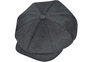 jerague Wool Newsboy Cap for Men Women - Classic Vintage Gatsby Lvy Cabbie Hat Flat Beret Cap Adjustable Size