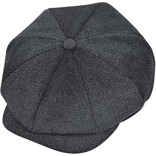 Berretto Newsboy Vintage Nero - Stile Gatsby, 8 Pannelli, Unisex, Leggero E Regolabile