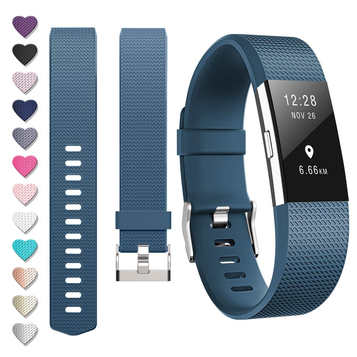 DigiHero For fitbit Charge 2 straps,Replacement strape for Fitbit charge 2 strap (1 Pack), Adjustable Sport Wristbands for Women/Men,Small/Large