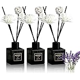 Pierides Reed Diffuser Set of 3,Lavender Scented Oil Diffuser with 15 Sticks,(50ml) x 3 Home Fragrance Reed Diffuser for Home Living Room Bedroom Bathroom Air Freshener
