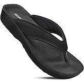 AEROTHOTIC Open Toe Slippers for Women Outdoor Arch Support Sandals Planter Fasciitis Relief Comfortable Soft Footbed & Stylish Straps with Non-Slip Sole Travel Fashion Slides Footwear