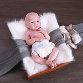 SERENDOLL 18.5 inch Realistic Full Silicone Baby Doll Can Drink Water, Lifelike Reborn Baby Dolls, Toy, and Collectible Bald Boy (Boy Drink &amp; Wet)