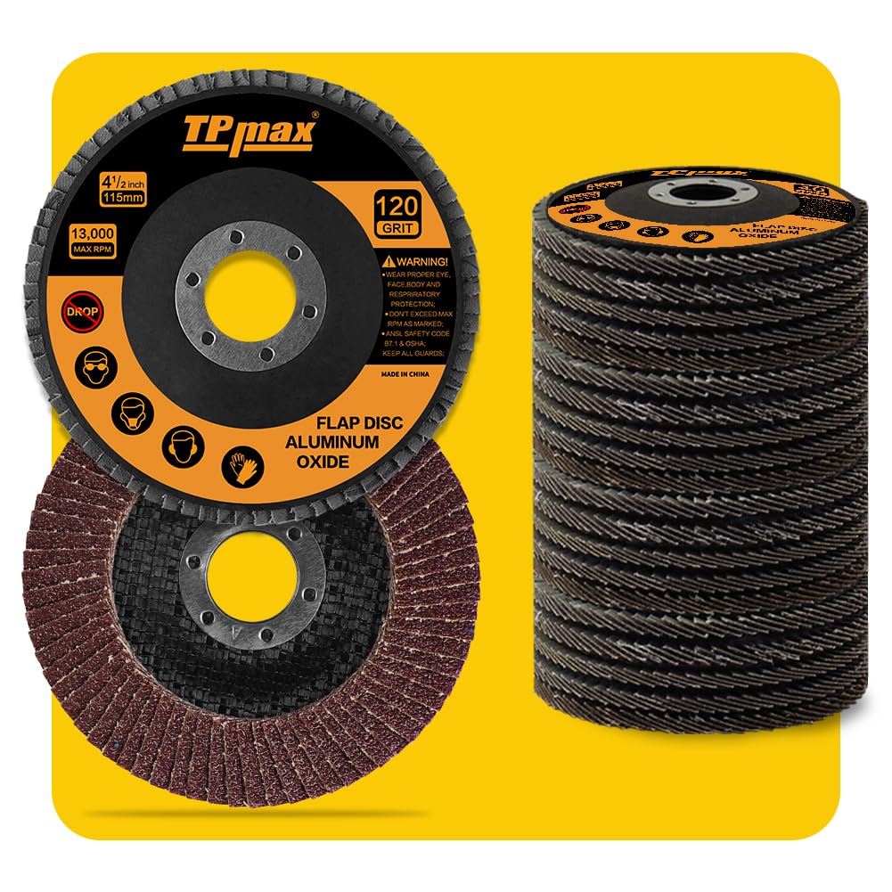 20PCS 115mm Flap Disc - 4-1/2 Inch - Sanding Grinding Wheel for Angle Grinder Type #27 - Aluminum Oxide Abrasive - Assorted 40 60 80 120 Grits