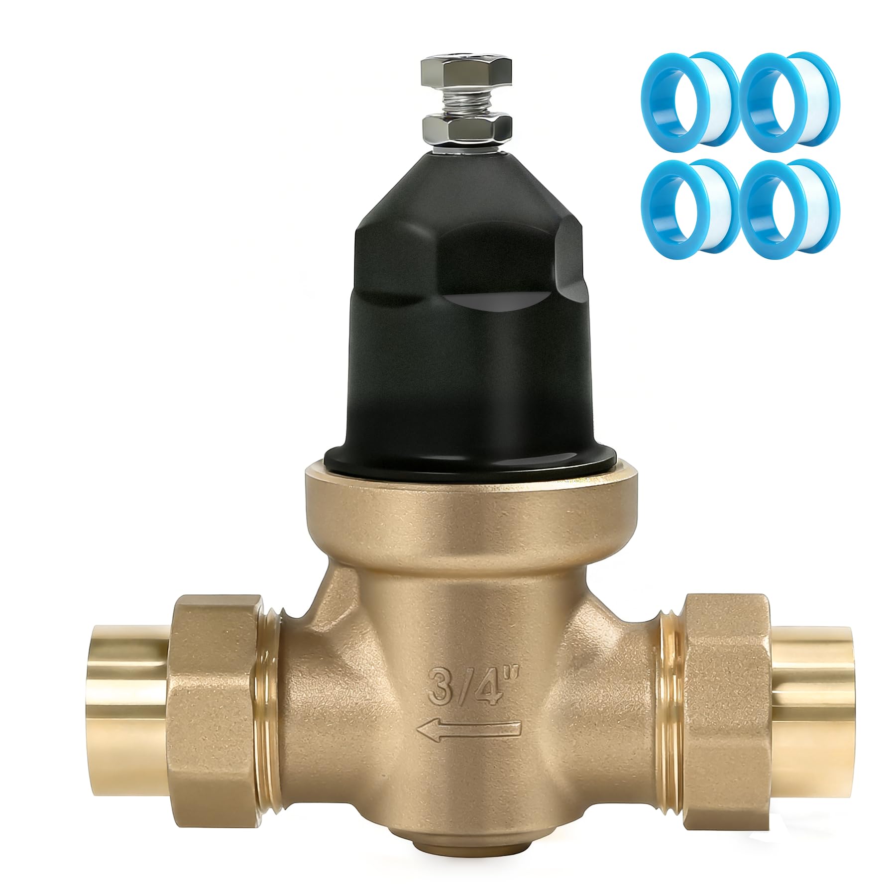 Photo 1 of Upgraded 3/4" NR3XL Pressure Reducing Valve With Double Union FNPT Connection, Water Savings And Energy Savings, for Home & Commercial Use, Complete Accessories, Teflon Tape