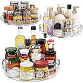 LAMU 3 Pack Lazy Susan Organizer Turntable for Cabinet, Pantry Organizers and Storage, Rotating Condiment Organizer for Kitchen, Table Top, Fridge, Countertop, Spice Organization, 9.25'' 10.6'' 12''