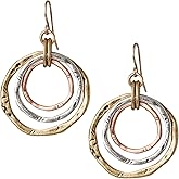 SPUNKYsoul 3 Circle Boho Earrings - Handmade, Lightweight 2-Inch Bohemian Dangle Earrings for Women - Trendy, Vintage, Unique Jewelry - Ideal for Weddings & Gifting