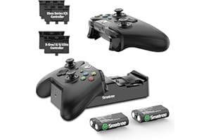 Smatree Controller Charger for Xbox Series X|S, Dual Charging Station for Xbox One/One X/One S/One Elite, Dual Charging Dock with 2x2000mAh Rechargeable Battery(Update Fit Xbox Series X|S)